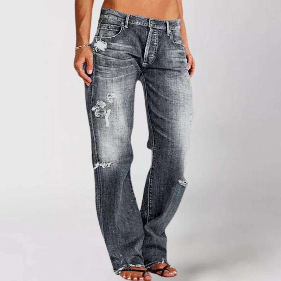 Crystie Locker: Jean en denim large