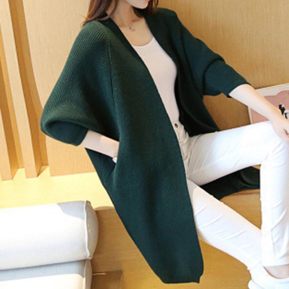 Berg-Feldt | Langer Cardigan - Weiches Strickmaterial - Offene Vorderseite - Lockere Passform mit Taschen