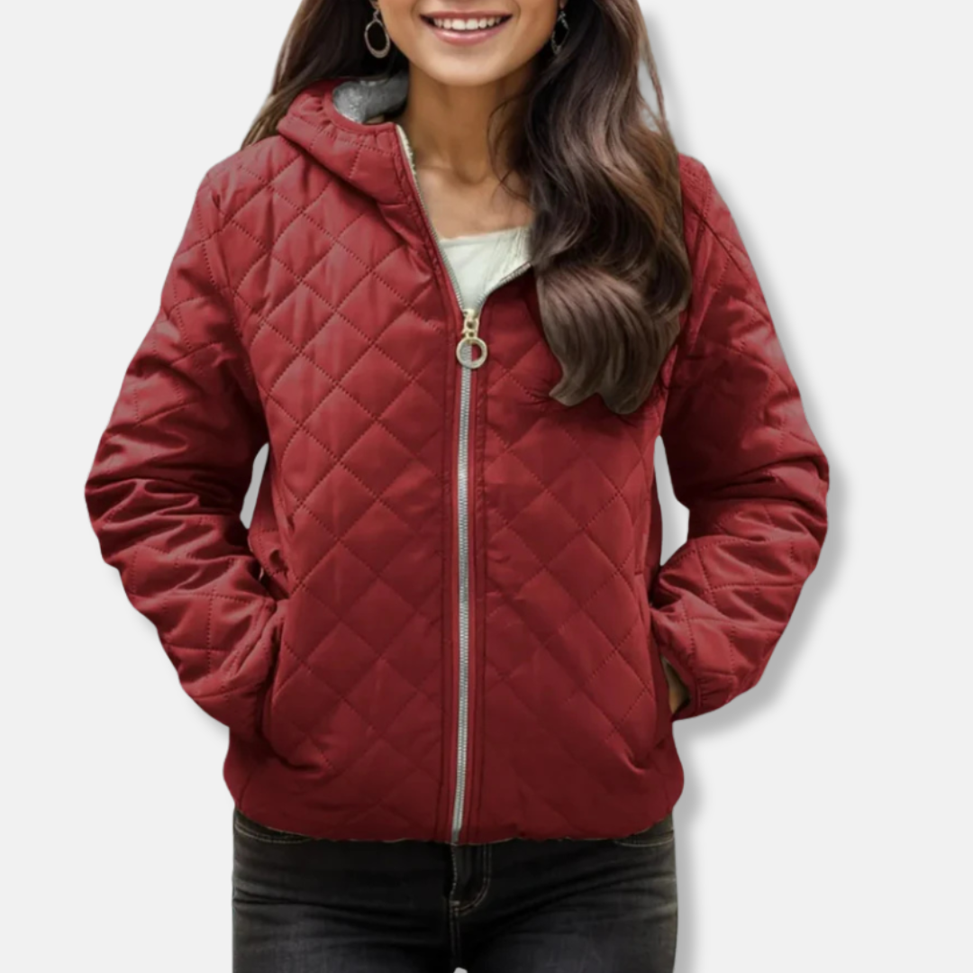 Berg-Feldt | Gepolsterte Jacke - Lockere Passform - Diamantsteppung - Kapuze - Elastischer Saum