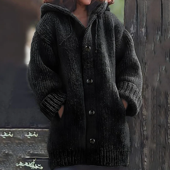 Berg-Feldt | Gestrickte Damenjacke Mit Kapuze