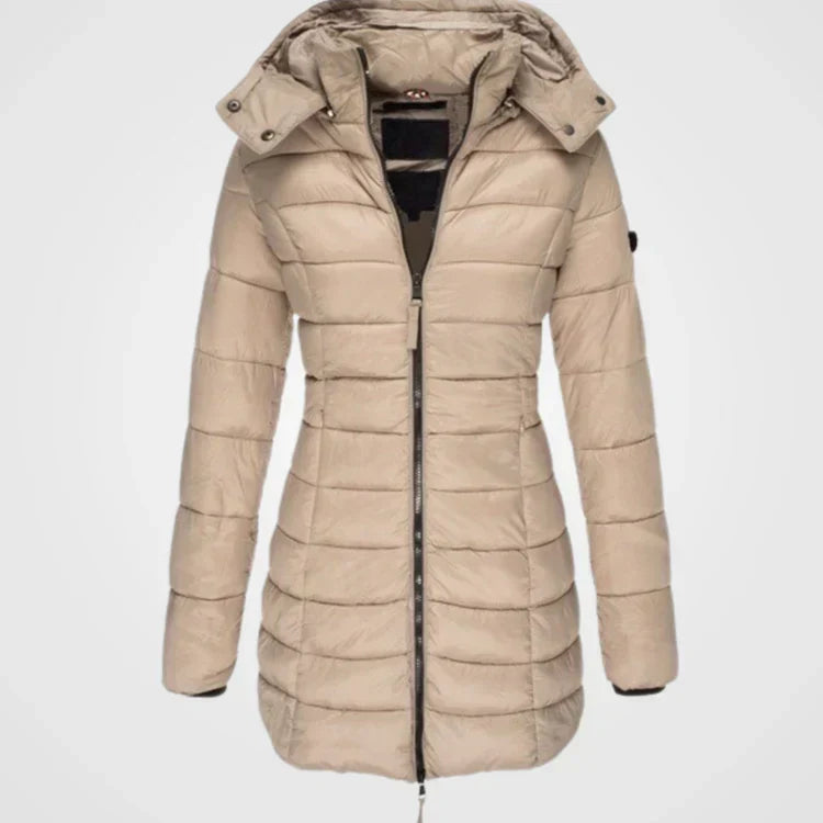 Berg-Feldt | Lange gesteppte Kapuzenjacke für Damen ideal für den Winter