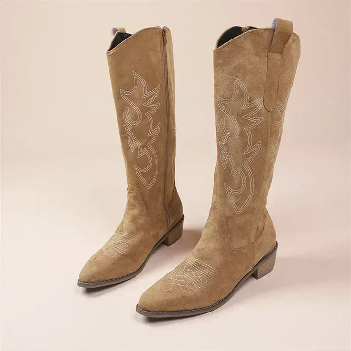 Berg-Feldt | Bottes de cowboy brodées pour femmes Talon bas