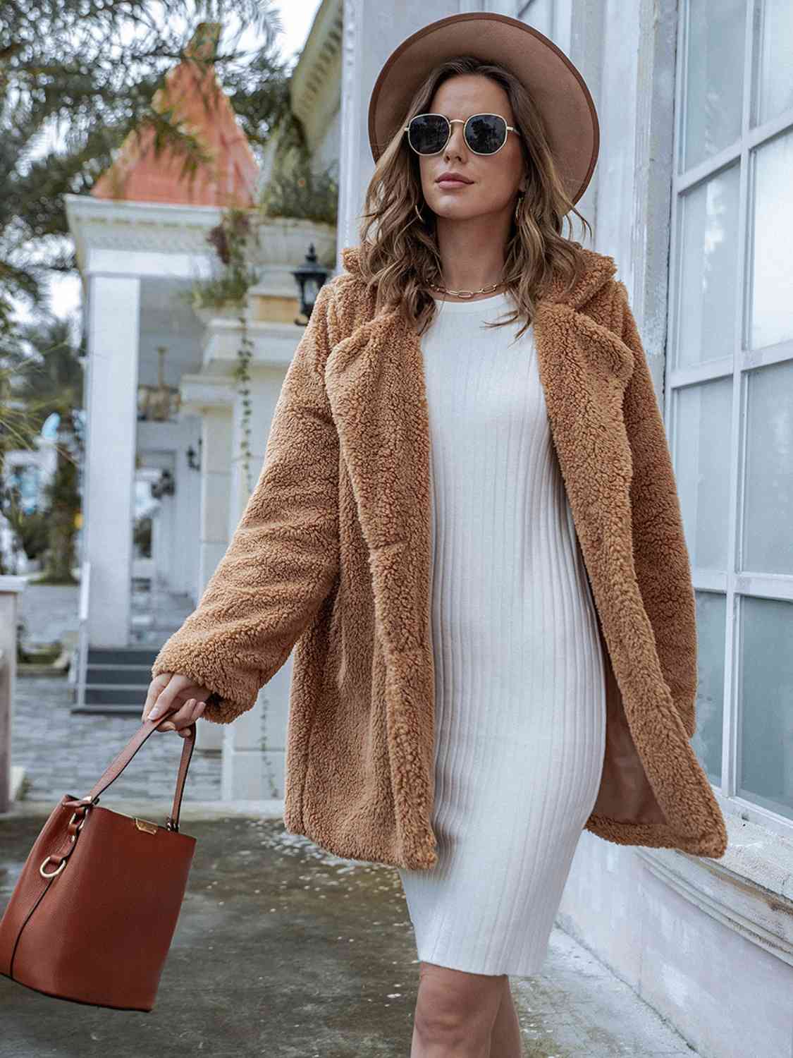 Berg-Feldt | Langarm Teddy Mantel mit Taschen