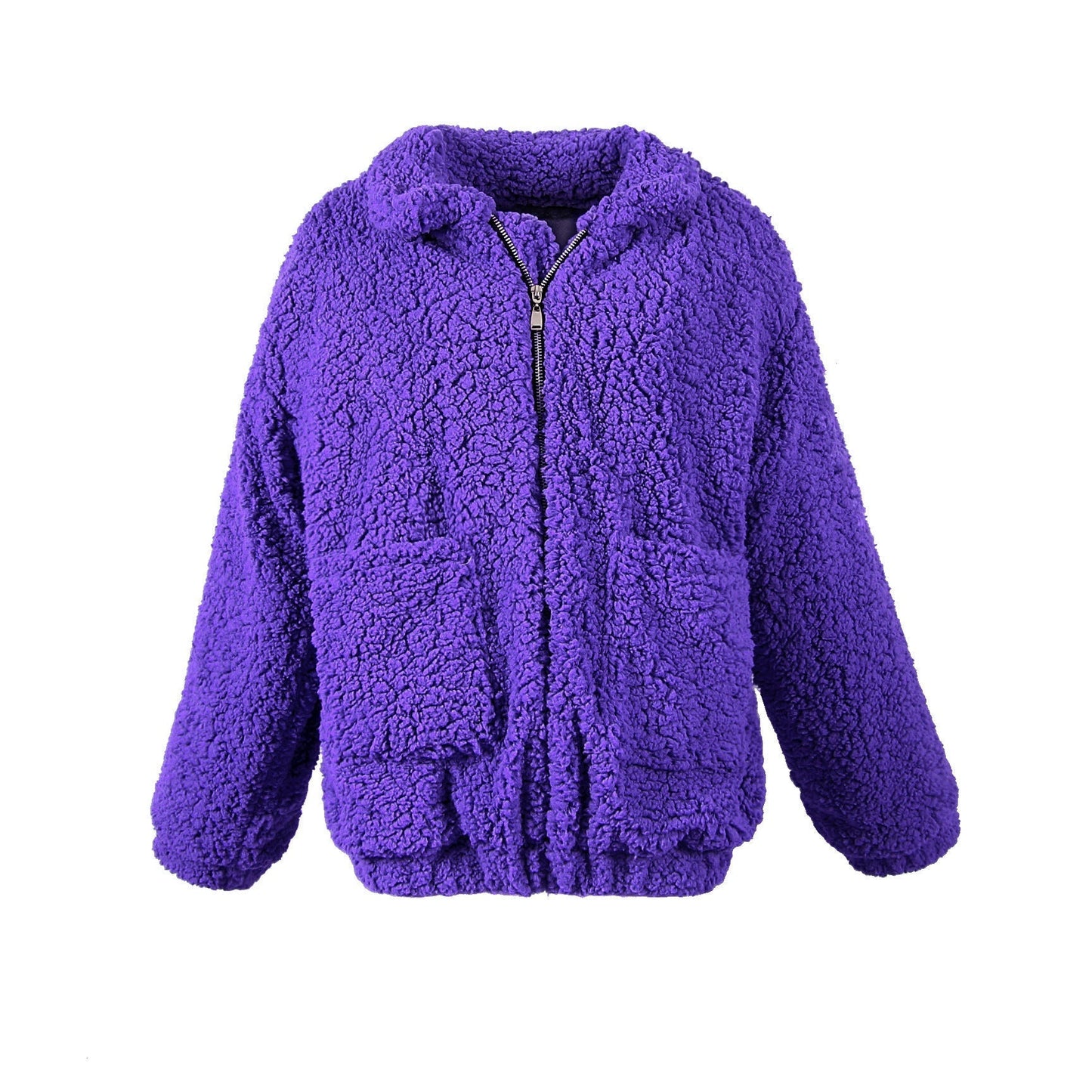 Fleece-Sweatshirt für Damen mit weitem Kragen von Fudus