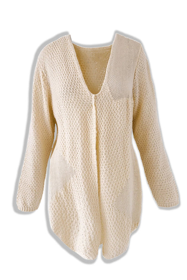 Berg-Feldt | Strick-Mid-Length-Strickjacke mit langen Ärmeln