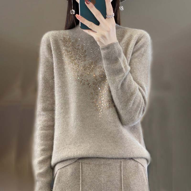 Berg-Feldt | Strickpullover Mit Zartem Blättermuster