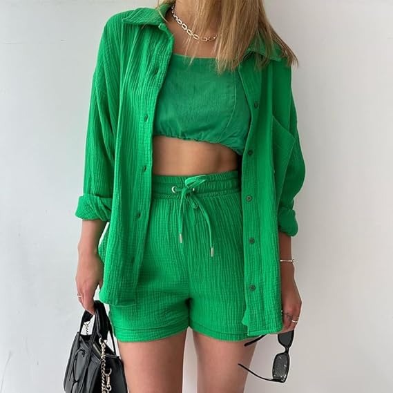 AGATHE: Lockeres Hemd- und Shorts-Set