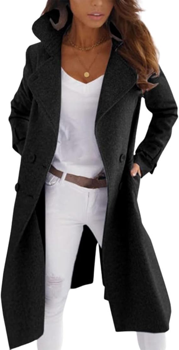 Berg-Feldt | Eleganter Frauen Wollmantel mit Knopfverschluss