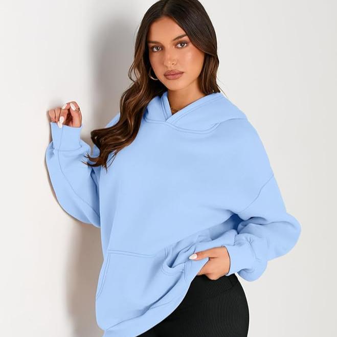 Grand sweat-shirt à capuche à manches longues avec poches de Fudus