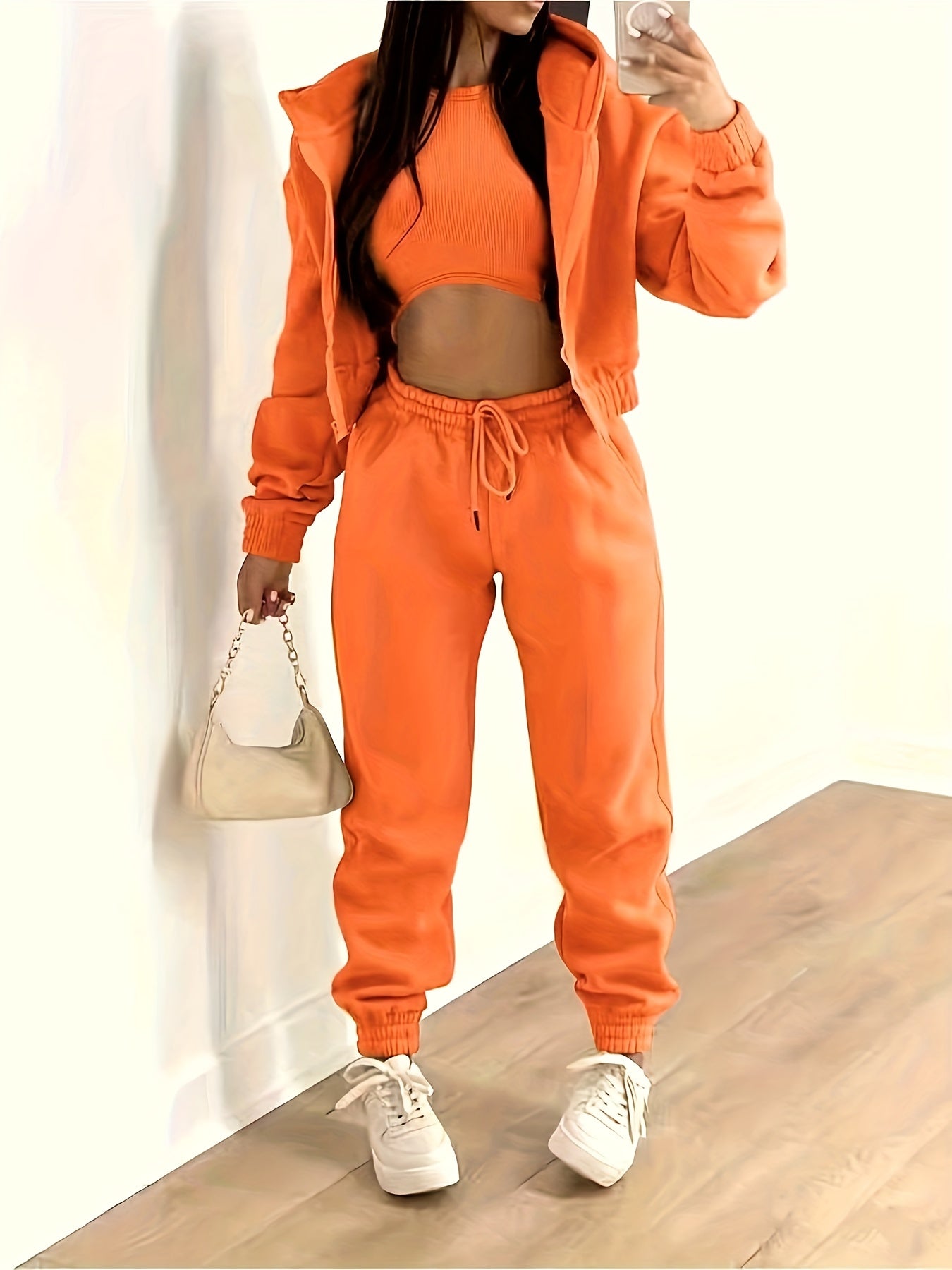 Berg-Feldt | Kapuzenjacke & Tanktop & Jogginghose Drei Teilige Satz Outfits