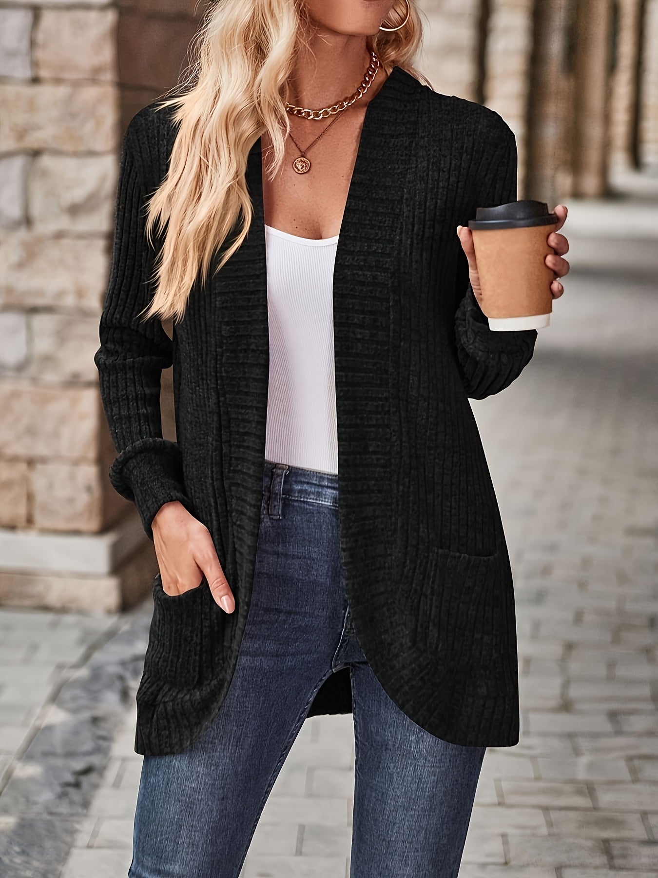 Berg-Feldt | Cardigan - Femme Automne Décontracté Polaire Gilet