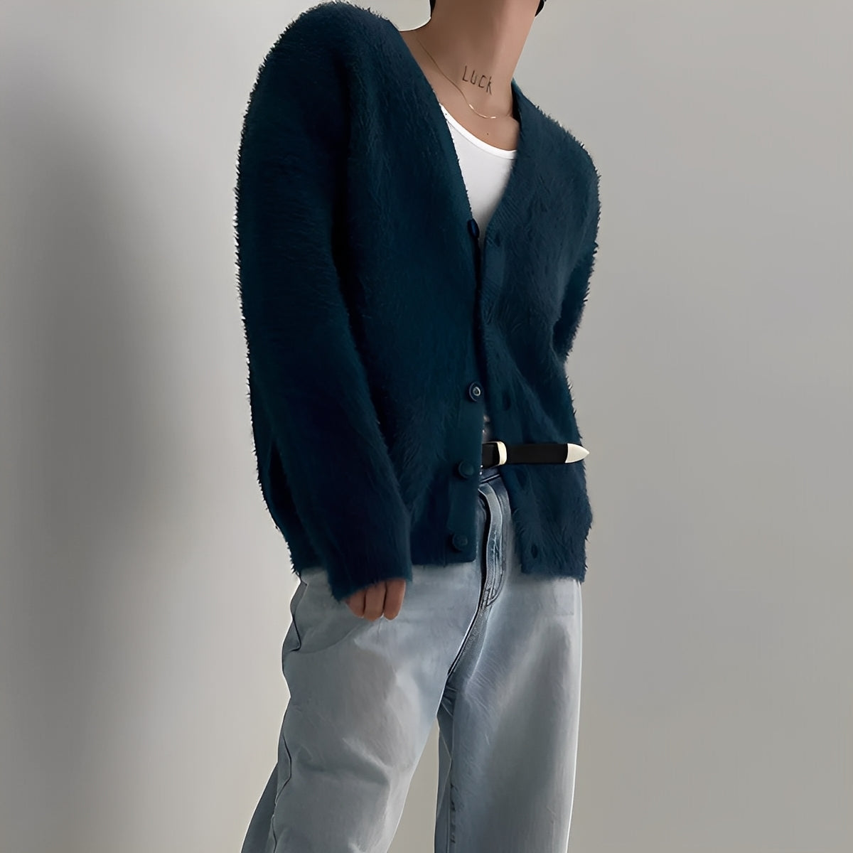 Berg-Feldt | Lässiger, Lässiger Strickcardigan aus Wolle für Herren