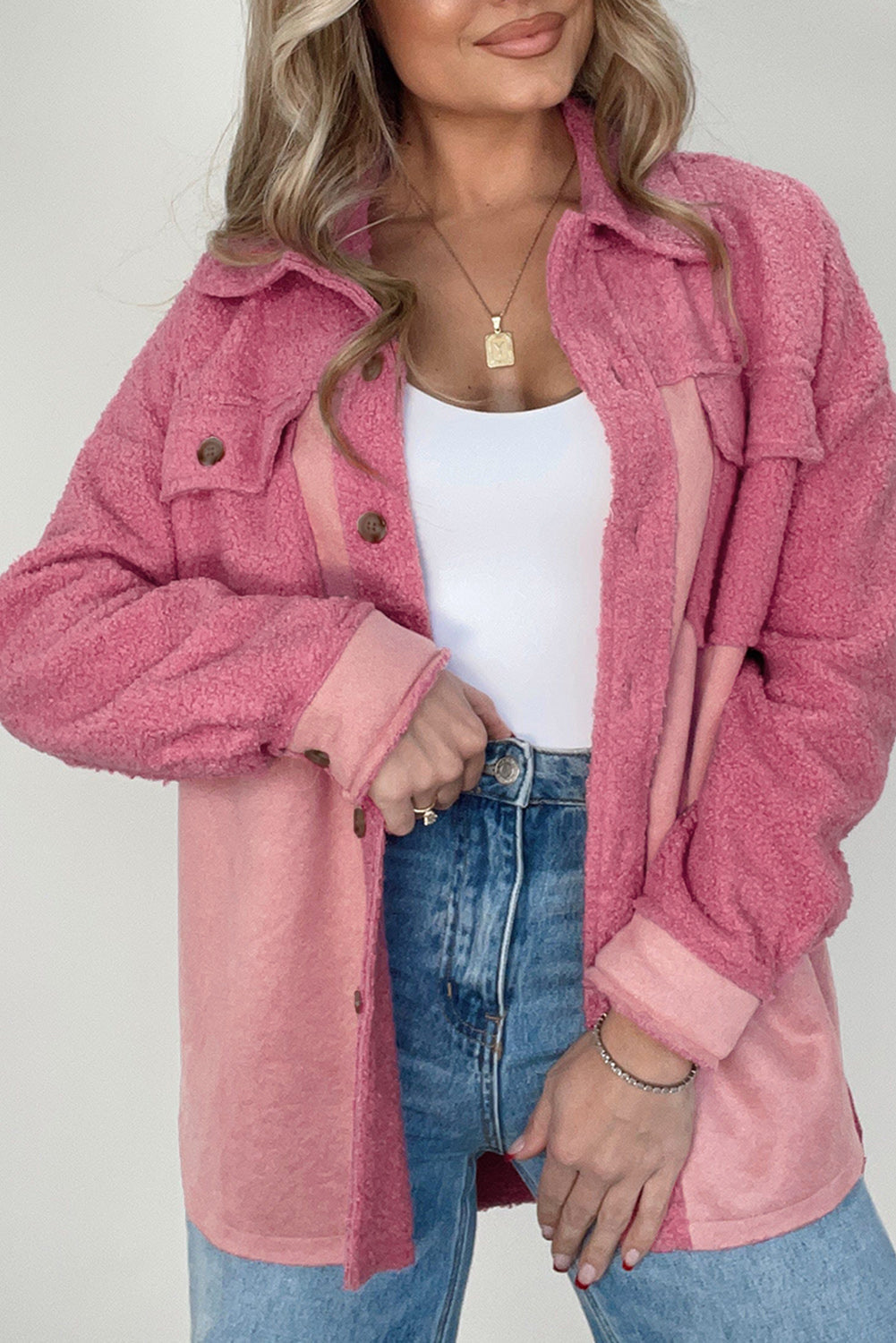 Berg-Feldt | Veste chemise douce boutonnée en polyester Décontractée et tendance