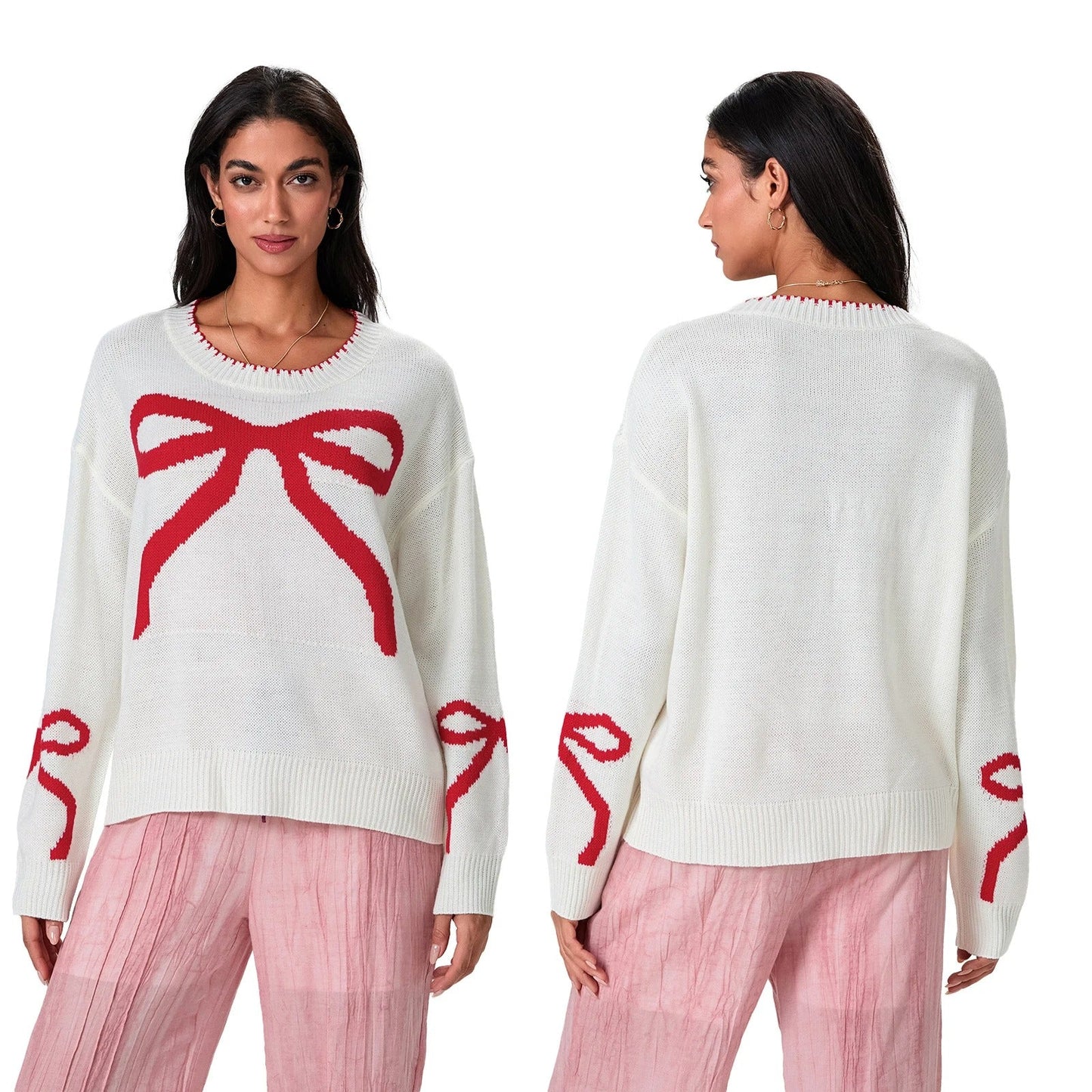 Berg-Feldt | Festlicher Strickpullover mit Schleifen-Design