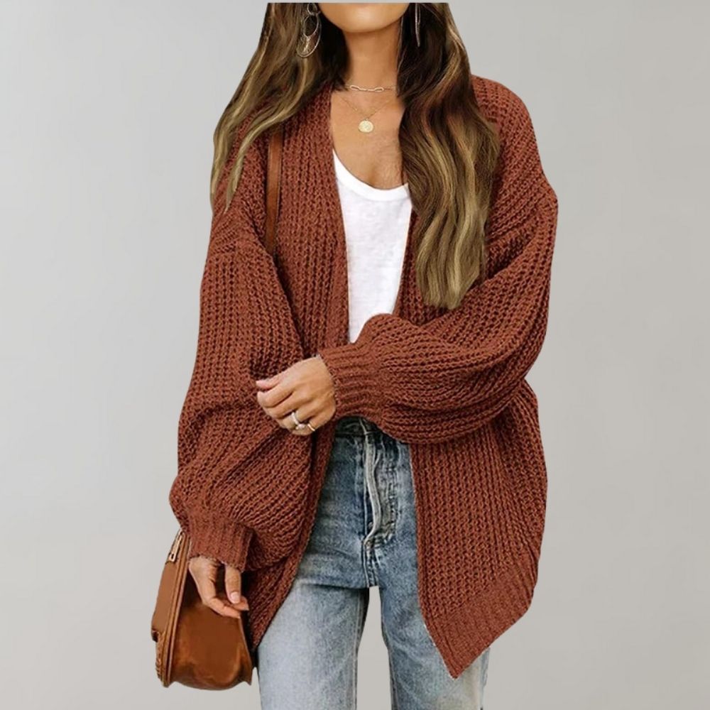 Berg-Feldt | offen gestrickter Cardigan mit Bischofsärmeln