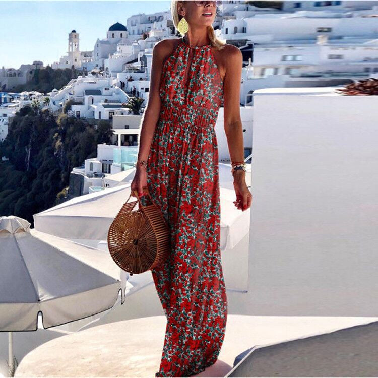 Maxikleid im Boho-Stil mit Neckholder - Kae