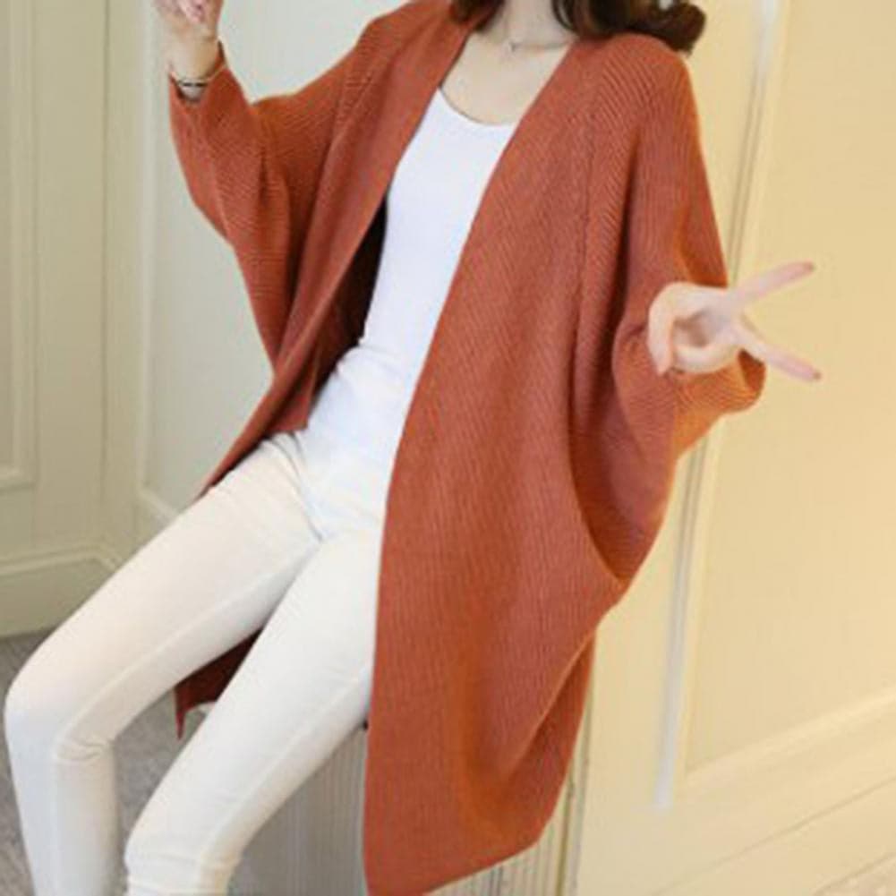 Berg-Feldt | Langer Cardigan - Weiches Strickmaterial - Offene Vorderseite - Lockere Passform mit Taschen
