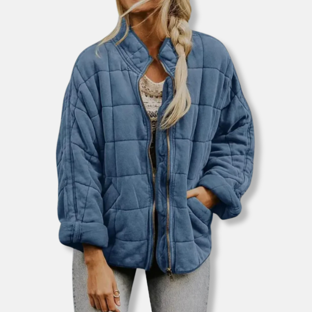 Berg-Feldt | Steppjacke - Oversized Fit - Stehkragen - Lange Ärmel - Reißverschlussverschluss