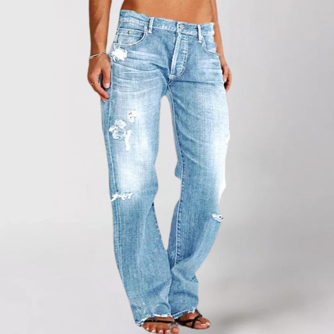 Crystie Locker: Jean en denim large