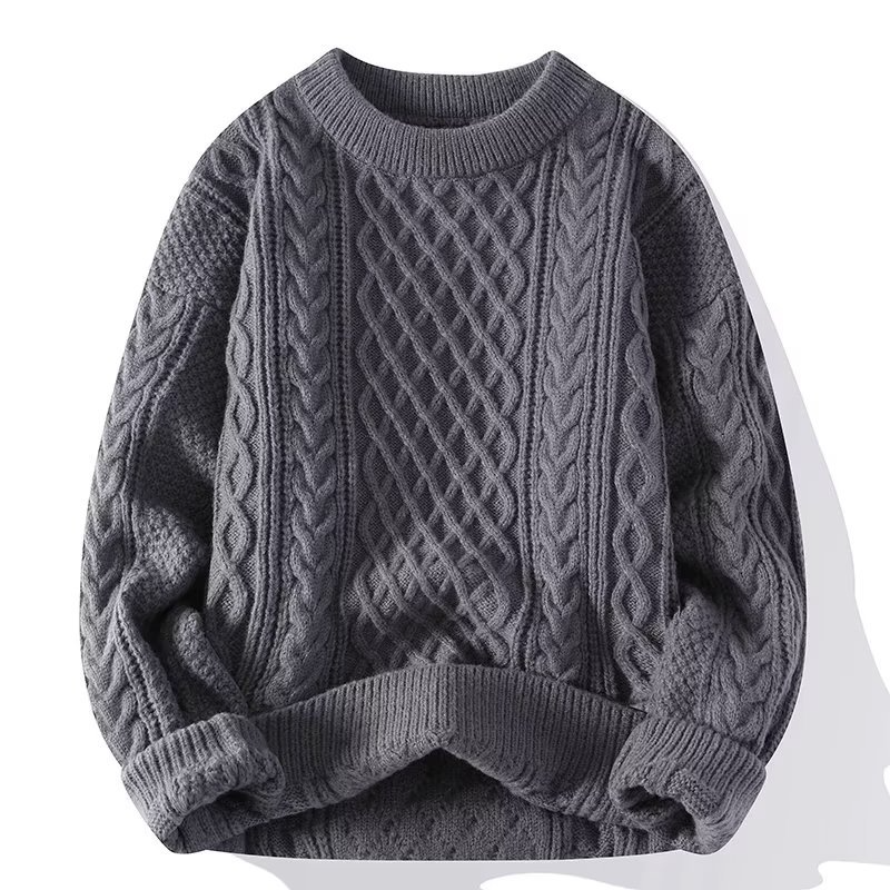 Pull-over d'hiver à manches longues et coupe décontractée pour homme