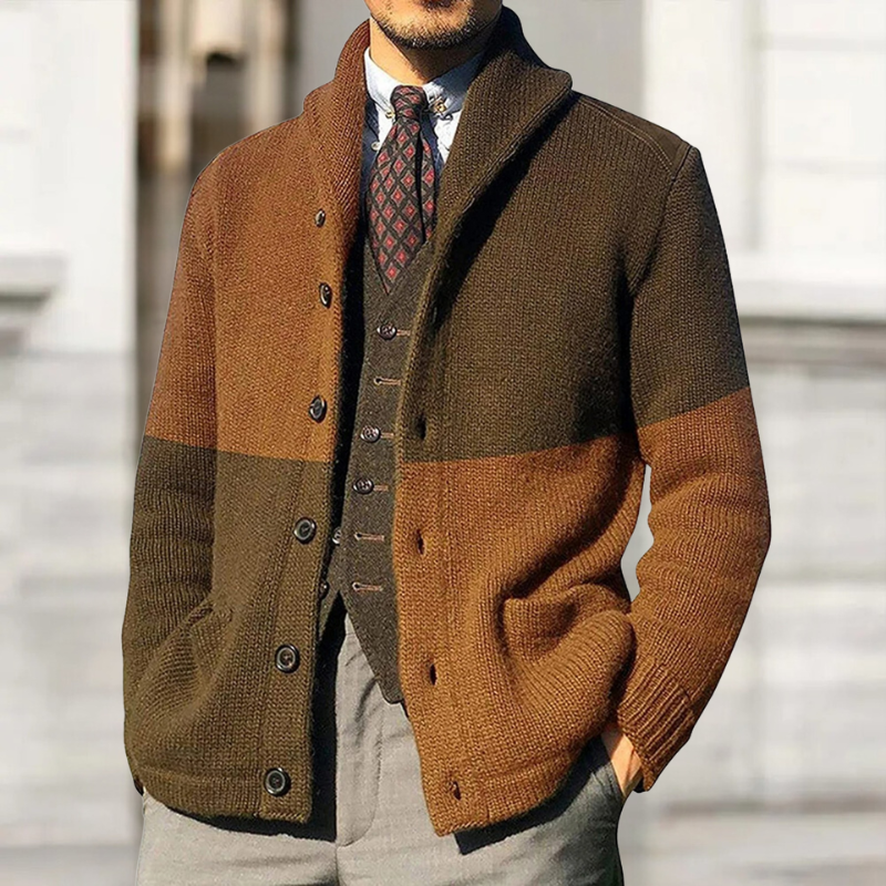 Dicke Strickjacke HOLGER mit Knöpfen