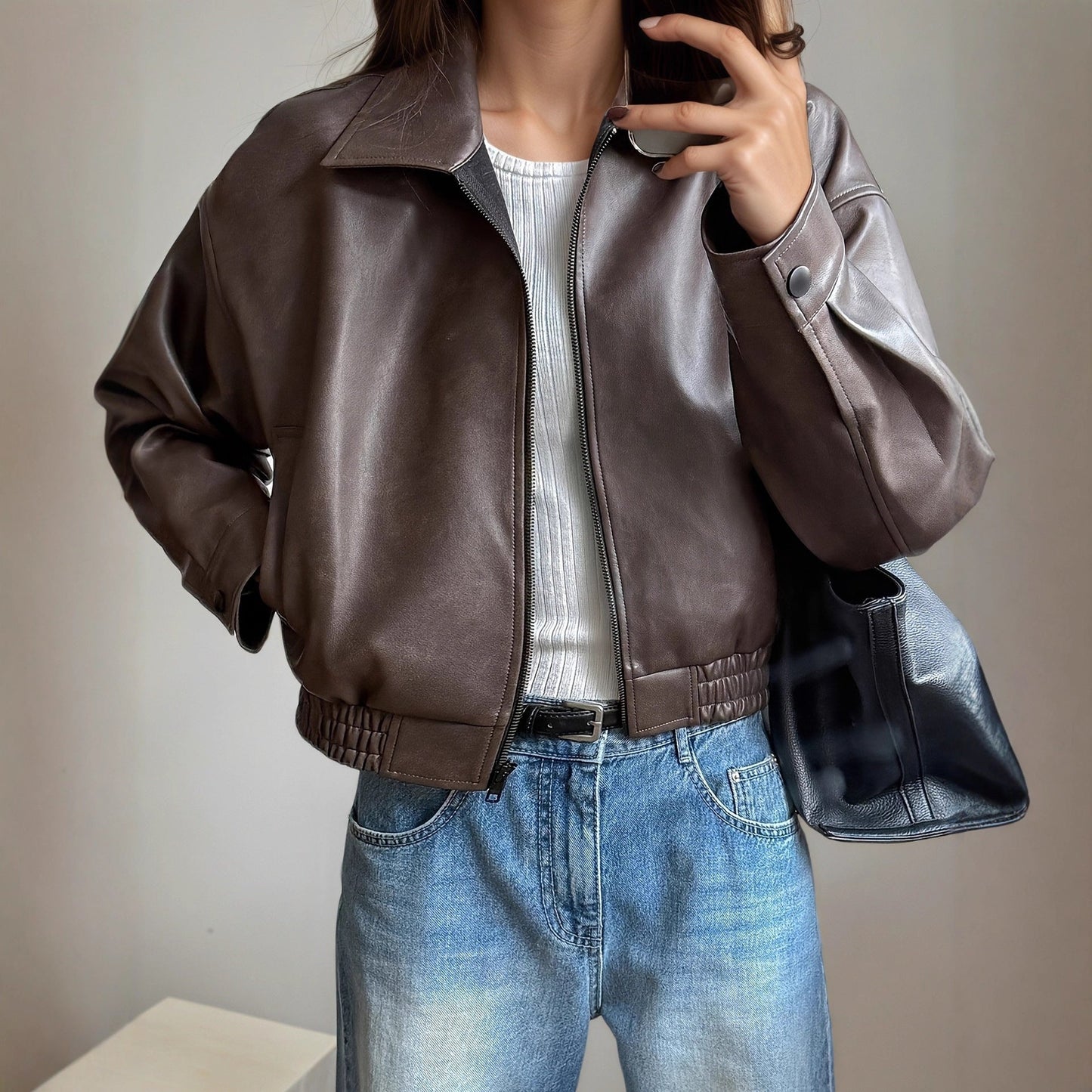 Berg-Feldt | Veste en cuir à manches longues pour femme
