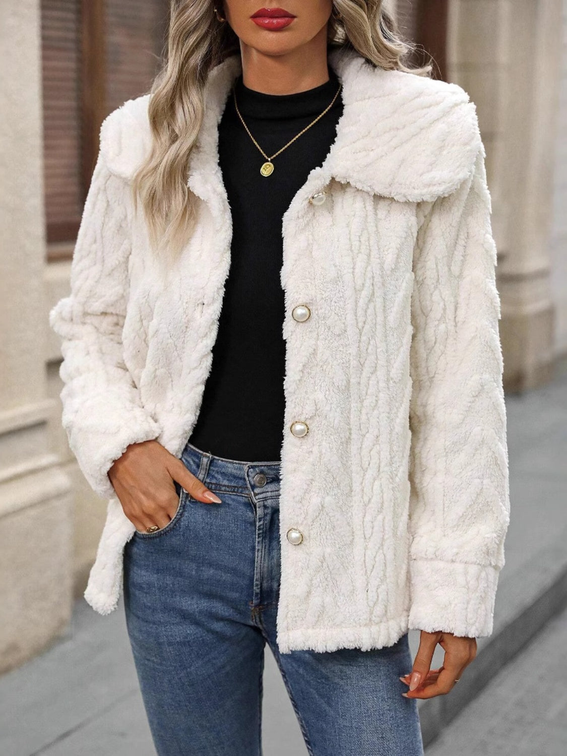 Berg-Feldt | Manteau doux avec boutons et col rouge
