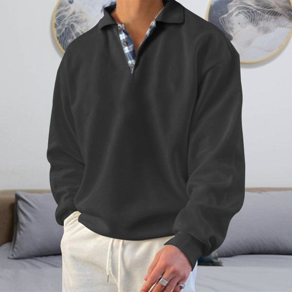 Pull à capuche Bruno pour homme, à manches longues et col en V