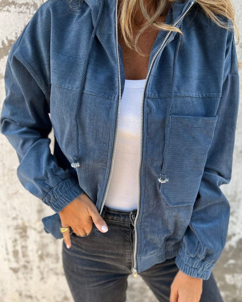 Berg-Feldt | leichte Cord-Jacke mit Kapuze für Damen