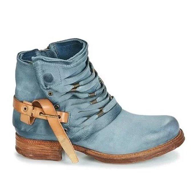 Berg-Feldt | Retro Stiefeletten mit Blockabsatz und Reißverschluss