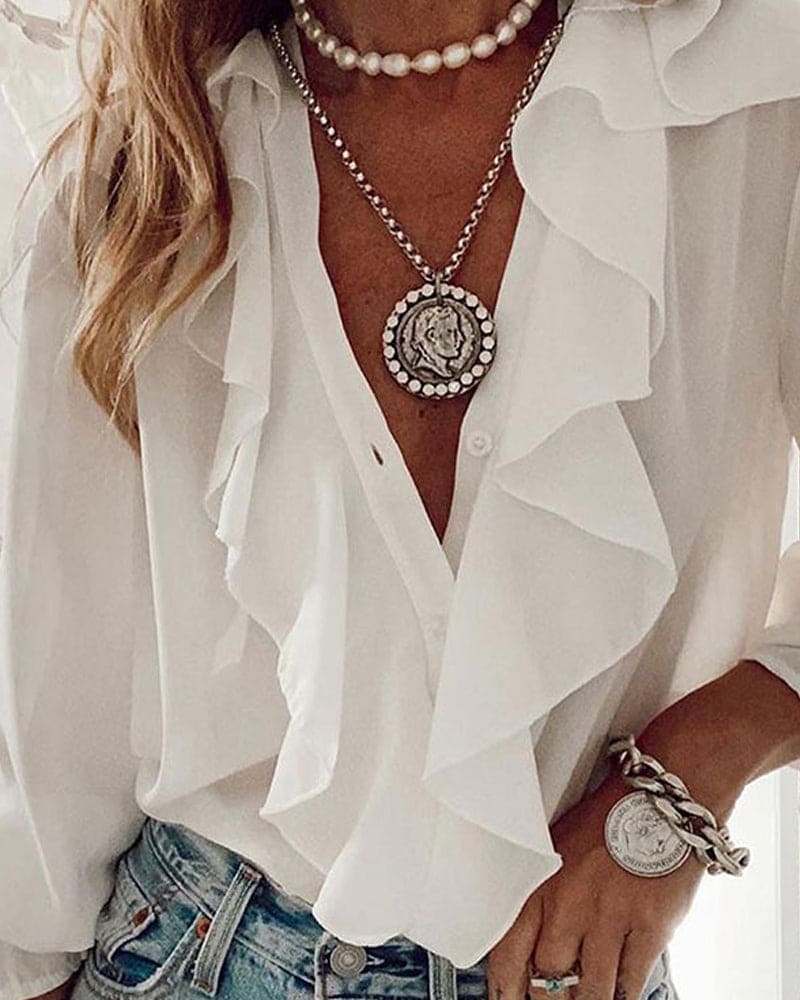 Blouse froncée à manches longues - Ruya