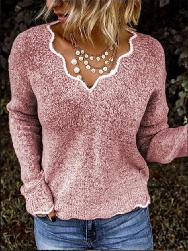 Berg-Feldt | Strickpullover mit Langen Ärmeln und V-Ausschnitt