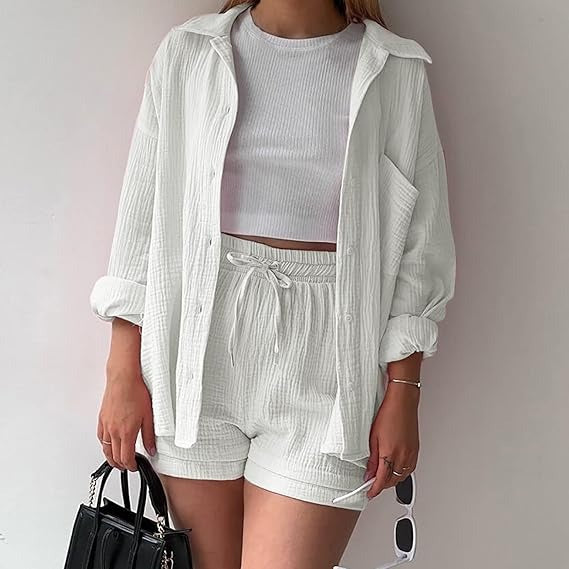 AGATHE: Lockeres Hemd- und Shorts-Set