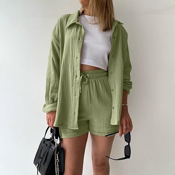 AGATHE: Lockeres Hemd- und Shorts-Set