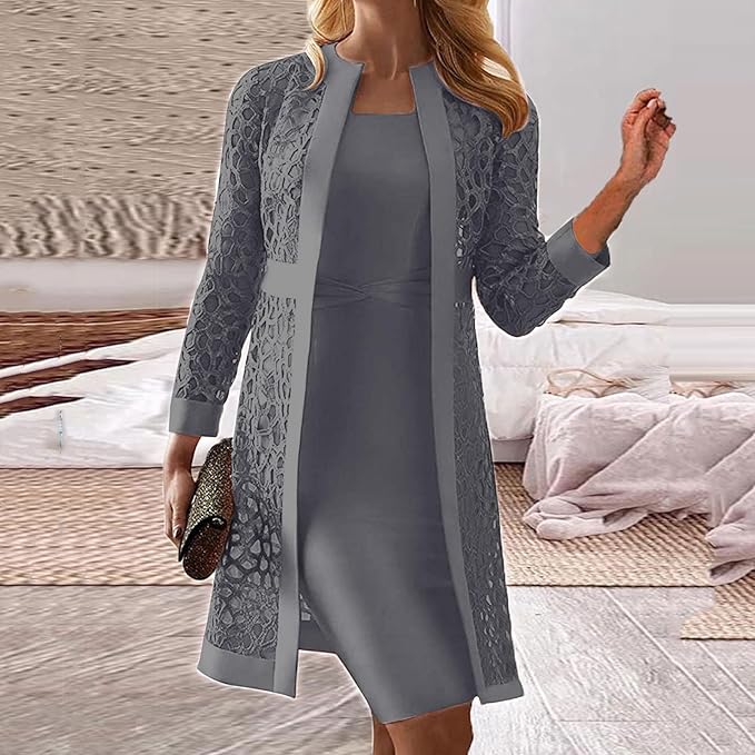 Berg-Feldt | Ensemble deux pièces gilet femme avec dentelle