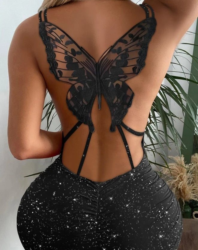 Robe évidée papillon Fudus pour femme