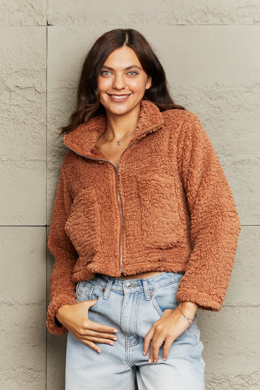 Berg-Feldt | Reißverschluss-Kragen Teddyjacke