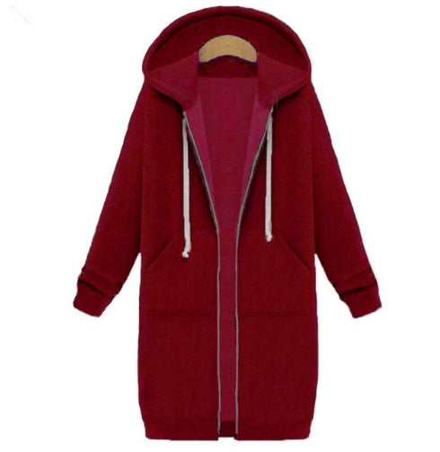 Sweat-shirt femme Fudus : coupe longue et fermeture éclair