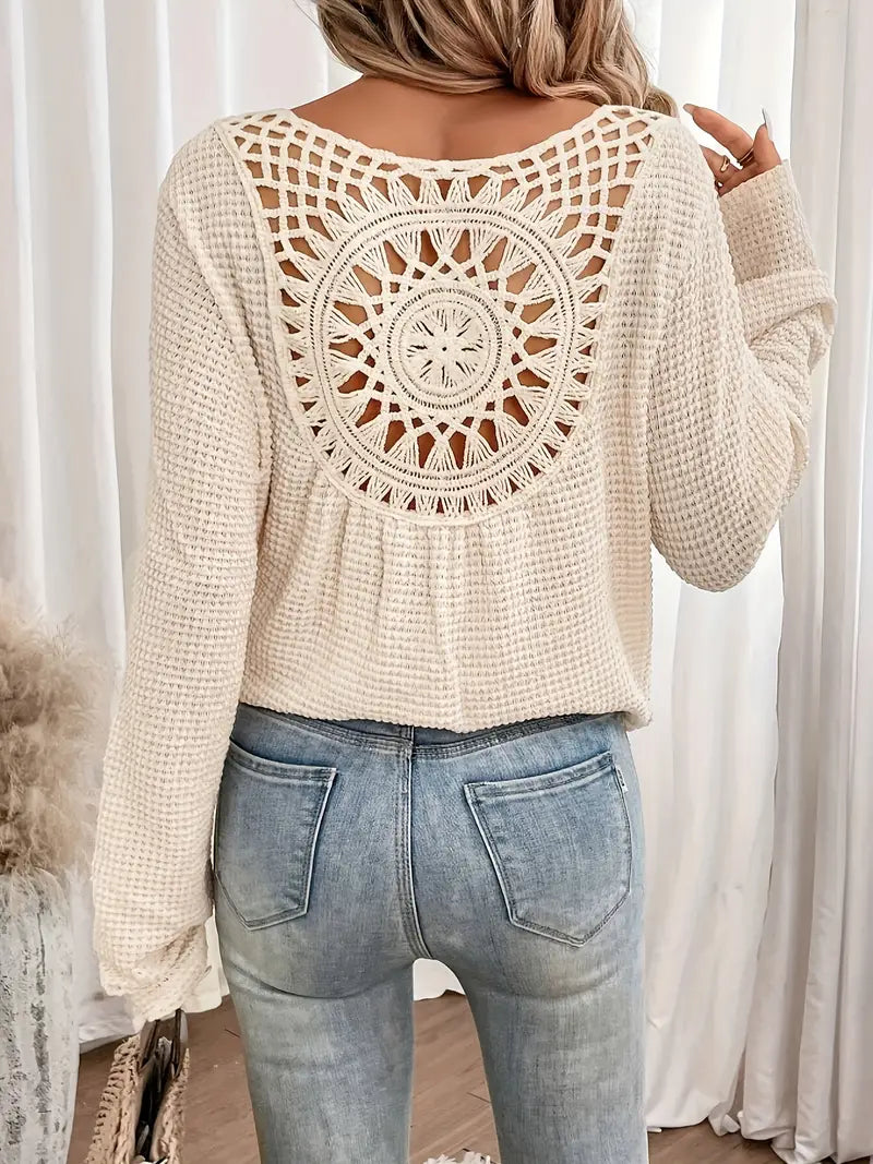 Berg-Feldt | Trendige Damen Sweater Gehäkelte Trendy, Komfortabel