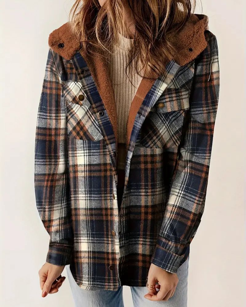 Berg-Feldt | Kariertes Jacket mit Sherpa Futter