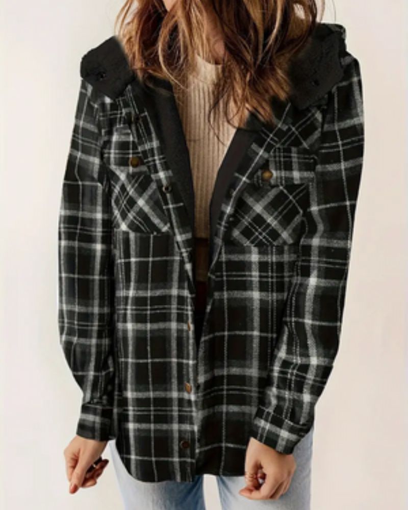 Berg-Feldt | Kariertes Jacket mit Sherpa Futter