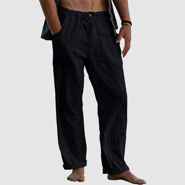 Pantalon en lin pour homme Casper, coupe décontractée