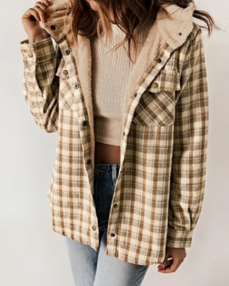 Berg-Feldt | Kariertes Jacket mit Sherpa Futter