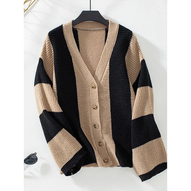 Berg-Feldt | Gestreifter Oversized-Strickcardigan