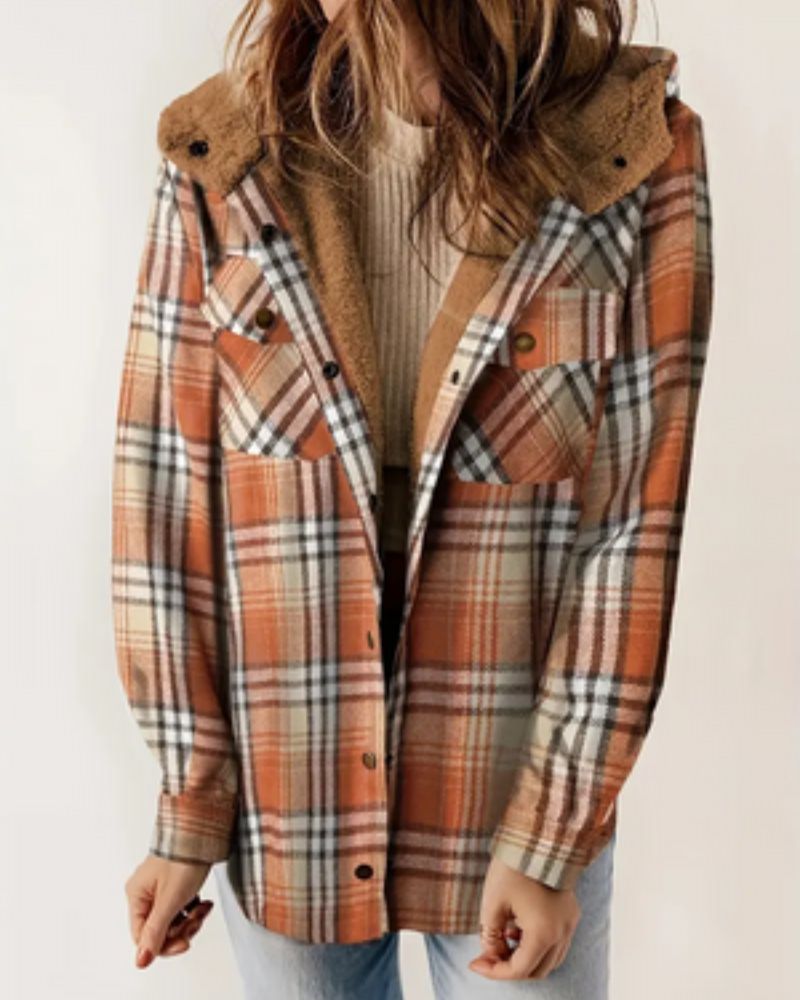 Berg-Feldt | Kariertes Jacket mit Sherpa Futter