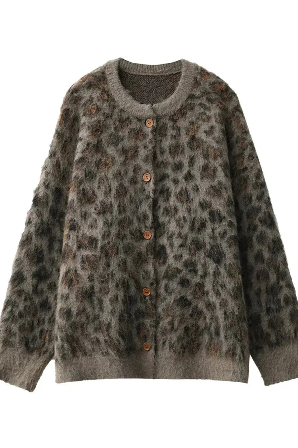 Berg-Feldt | Leopardenmuster Einreiher Cardigan