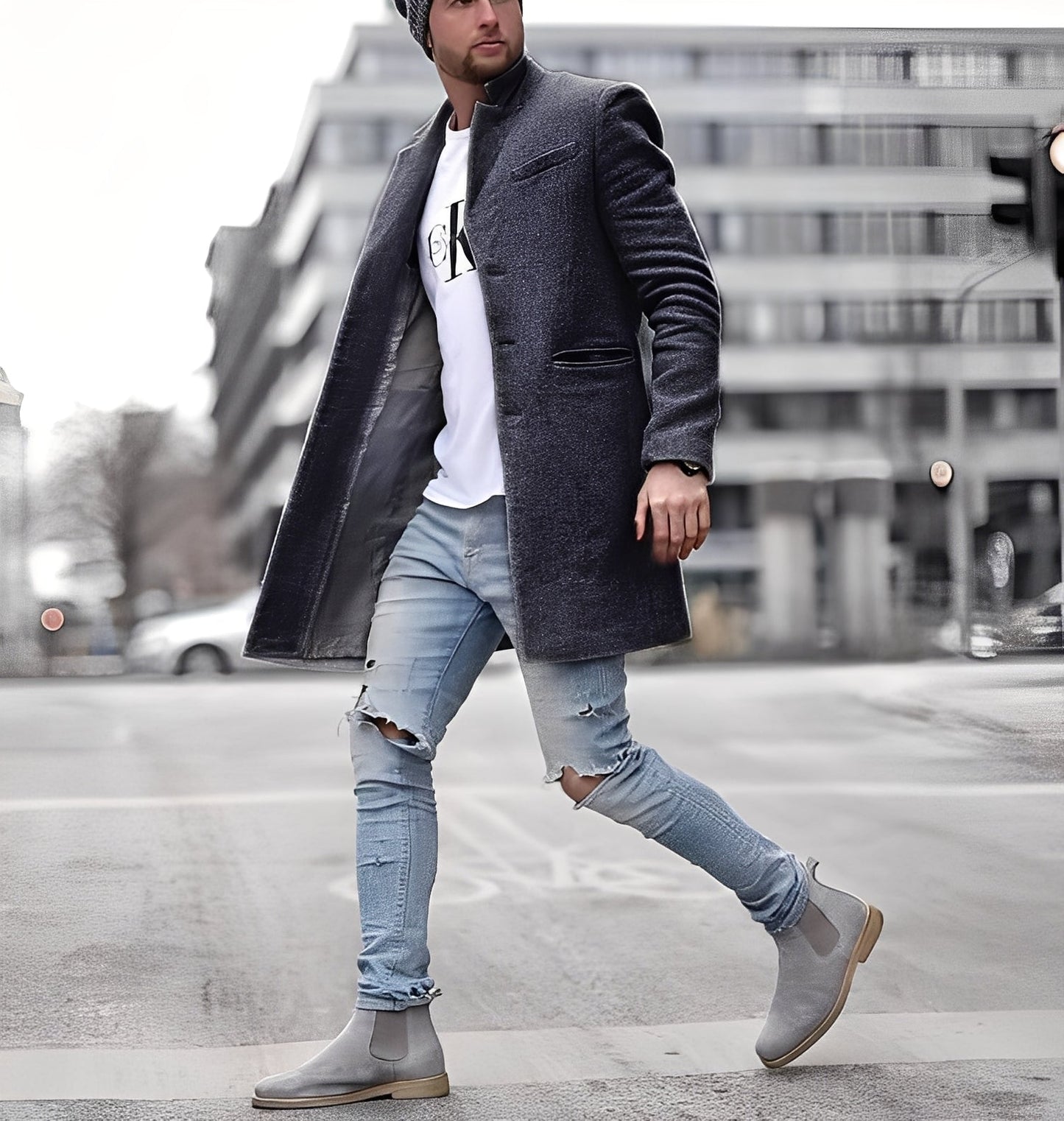 Berg-Feldt | Lässiger langer Wollmantel für Herren