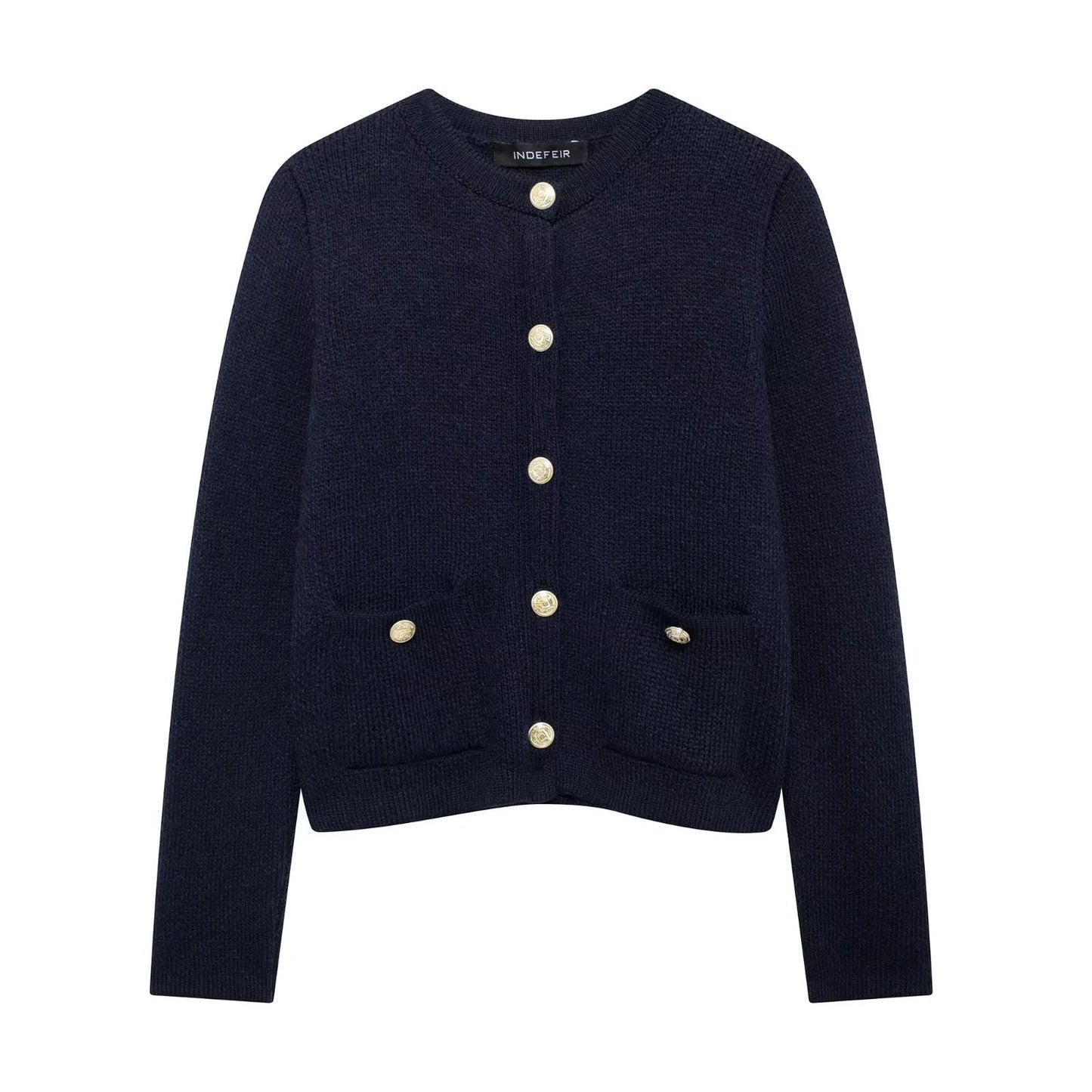 Berg-Feldt | Lässiger Cardigan mit goldenem Knopfverschluss für Damen