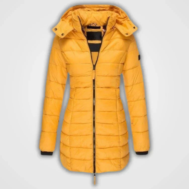 Berg-Feldt | Lange gesteppte Kapuzenjacke für Damen ideal für den Winter