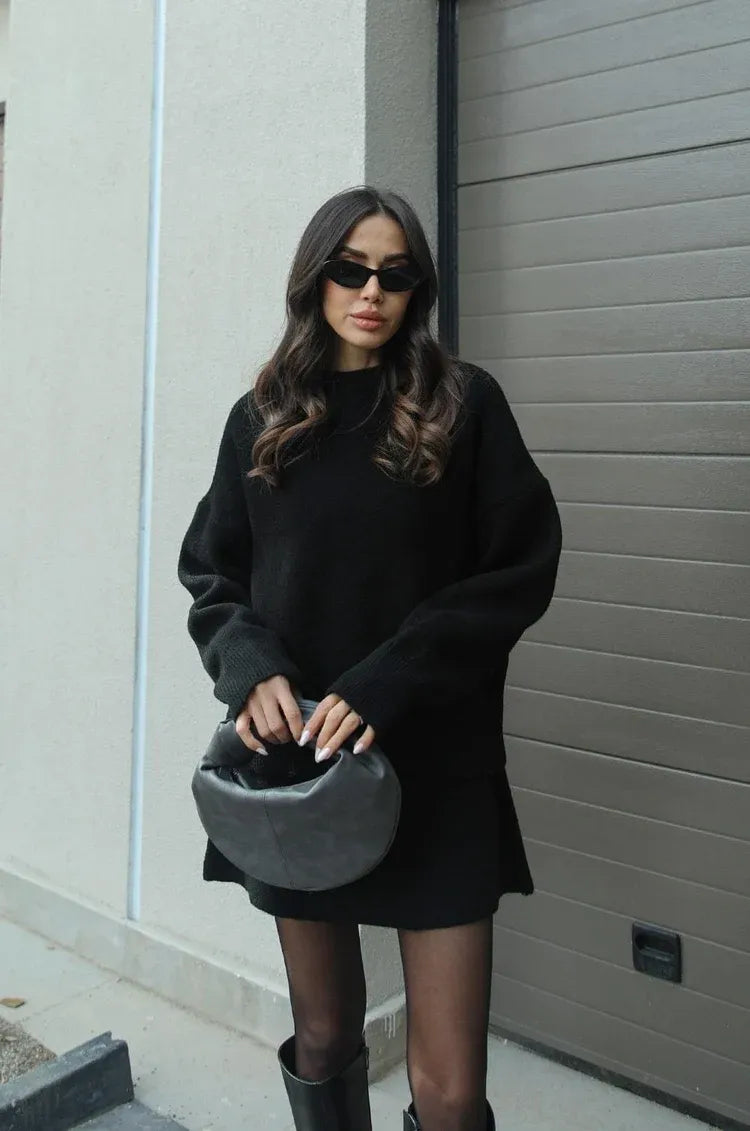 ANNETT Strickpullover und Rock im Set
